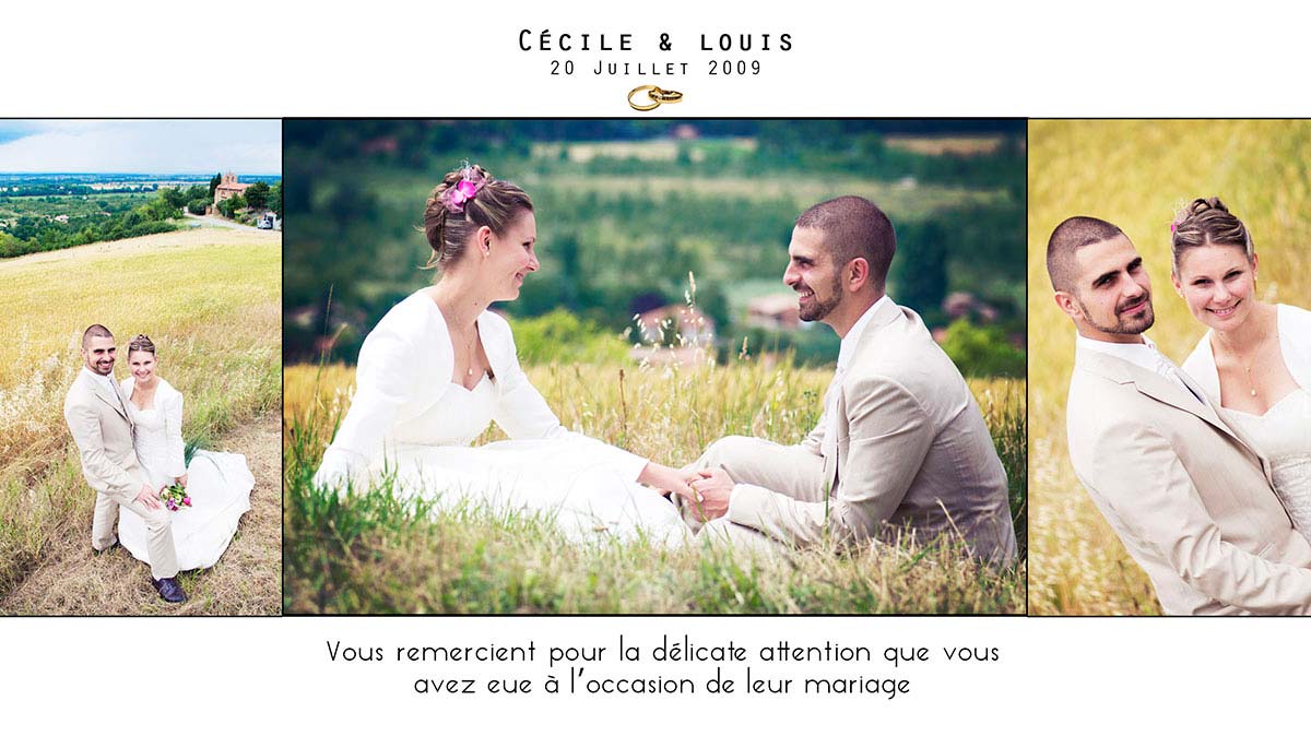 Carte De Remerciement Mariage​